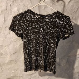 Forever 21 Black and White Polka Dot Women's Top - Sz S